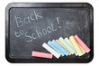 chalkboard with chalks, isolated