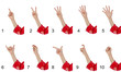 Womans hand making gestures for chinese numbers