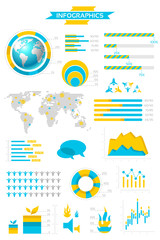 Aufkleber - Infographic collection with labels and graphic elements. Vector