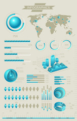 Aufkleber - Infographic collection with labels and graphic elements. Vector