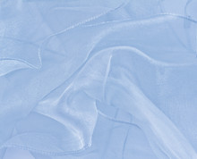 Blue Sheer Folded Fabric Background