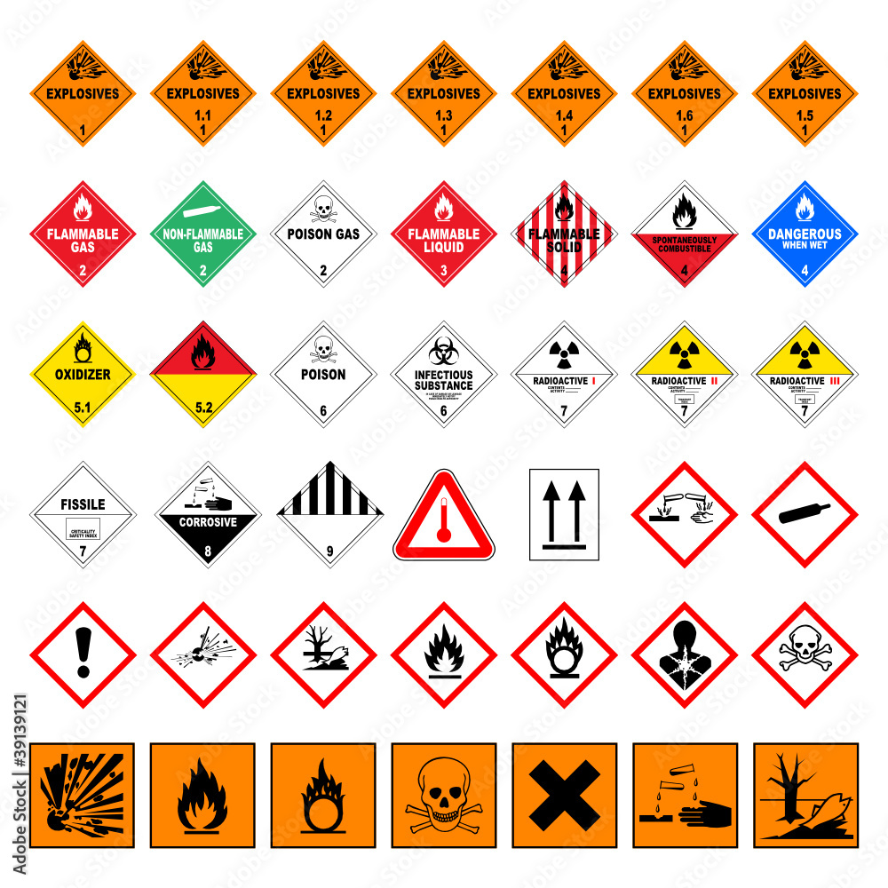 icon set dangerous good V Stock Vector | Adobe Stock