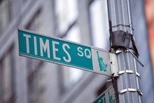 Image Of A Street Sign For Times Square, New York