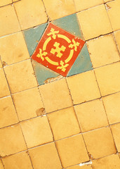 Wall Mural - Vintage tile floor texture background