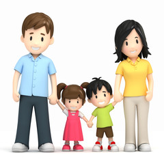 Wall Mural - 3d render of a happy family