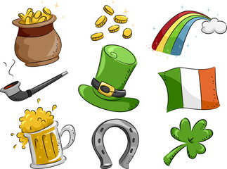 Wall Mural - Saint Patrick's Day Icons