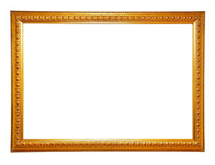 Wall Mural - Classic gold frame. Isolated over white background