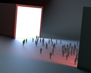 Wall Mural - light tunnel tiny people
