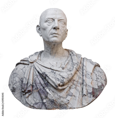 Fotografía Ancient statue of Julius Caesar isolated on white