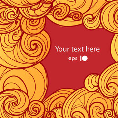 Poster - Yellow clouds on red background. Ready for you text