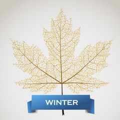Poster - Maple leave with winter banner