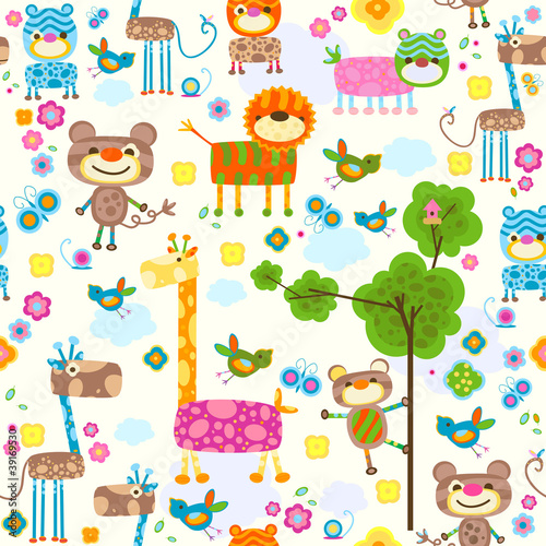 Naklejka ścienna animals background