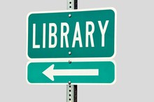 Isolated Public Library Road Sign