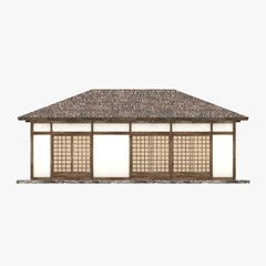 Canvas Print - 3d render of japanese house