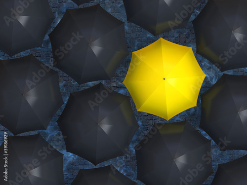 Plakat na zamówienie Yellow umbrella