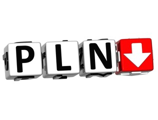 Poster - Currency PLN rate concept symbol button on white background