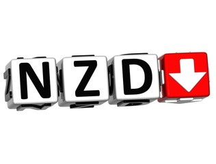 Poster - Currency NZD rate concept symbol button on white background
