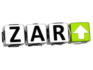 Poster - Currency ZAR rate concept symbol button on white background