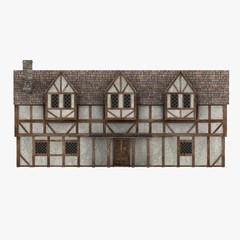 Sticker - 3d render of medieval building