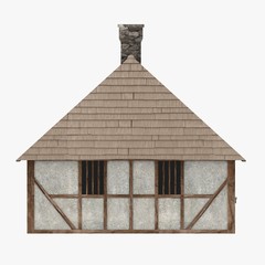 Sticker - 3d render of medieval building