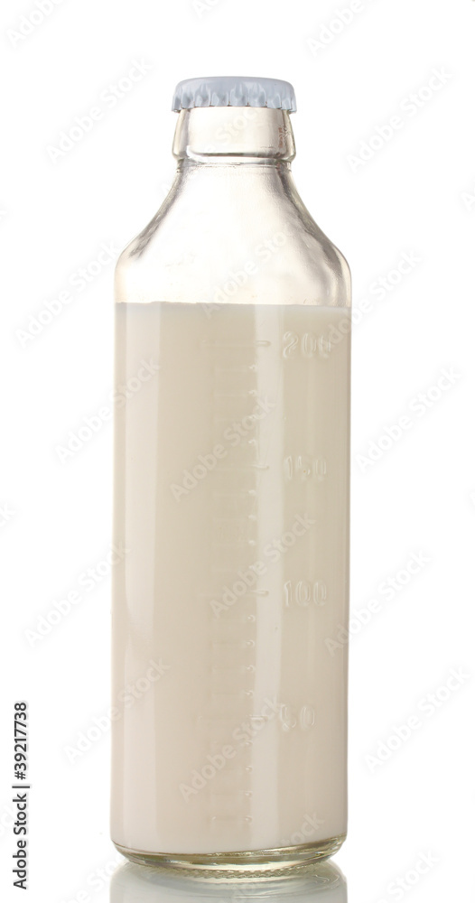 Bottle of milk isolated on white