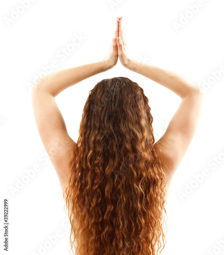 Hairstyle From Long Curly Hair From The Back Buy This Stock