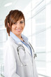 © karelnoppe - Portrait of female doctor with stethoscope in hospital.