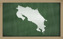 Outline Map Of Costa Rica On Blackboard