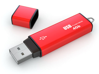Poster - Usb flash memory on white background
