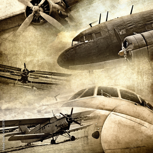Naklejka na kafelki Retro aviation, grunge background