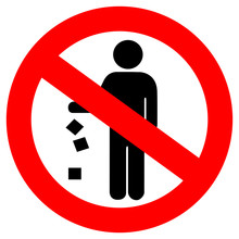 No Littering Red Vector Sign