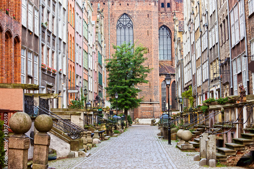 Obraz w ramie Mariacka Street in Gdansk