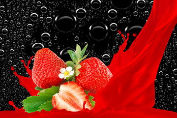 Wall Mural - Strawberry juice