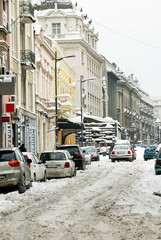 Naklejka na meble Winter Belgrade street
