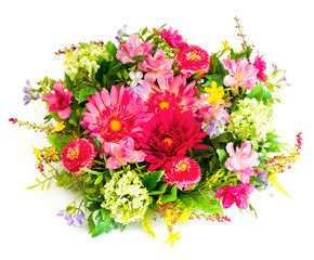 Sticker - colorful flower arrangement on white