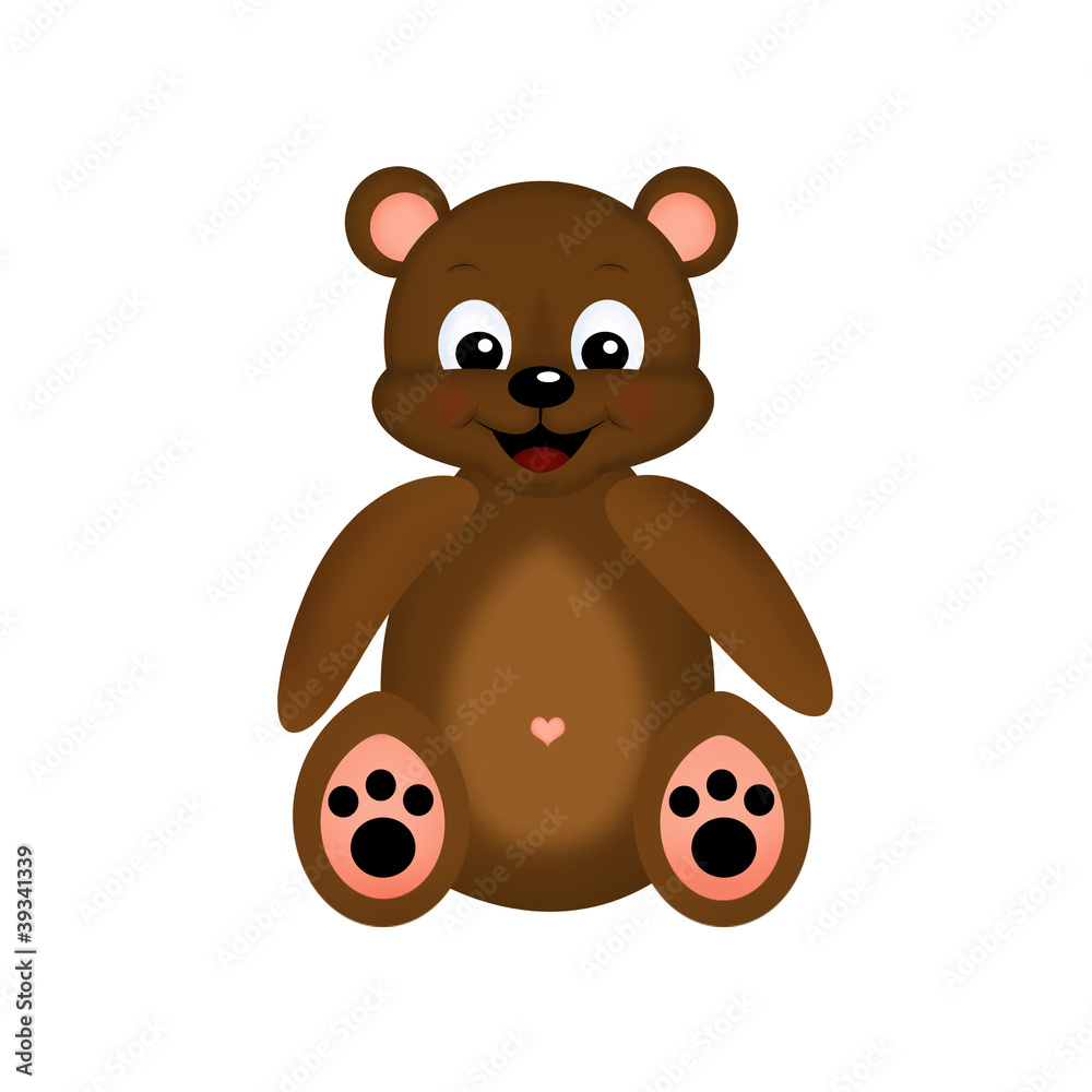 Niedlicher ‚Angeln Teddybär‘ Aufkleber – 100 Mm – Permanent Haftend Für Innen & Außen