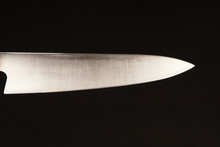 Blade Of Carving Knife - On Black Background