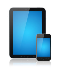 Aufkleber - Digital Tablet PC With Mobile Smart Phone Isolated