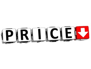 Poster - 3D Price Button block text