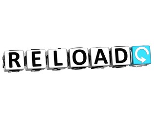 Poster - 3D Reload Navigation Button cube text