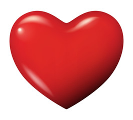 Perfect red heart vector isolated