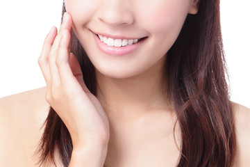 Canvas Print - Close up a smiling mouth of the girl