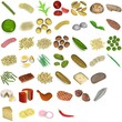 3d render of large food collection