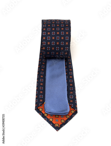 Fotografia, Obraz 2 Sided Flower Patterned Navy and Blue Necktie