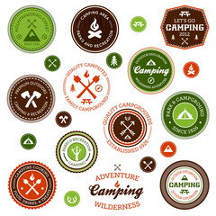 Wall Mural - camping labels