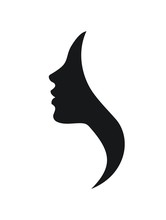Beautiful Profile Of Young Woman- Vector