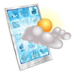 Wall Mural - Weather mobile phone application concept