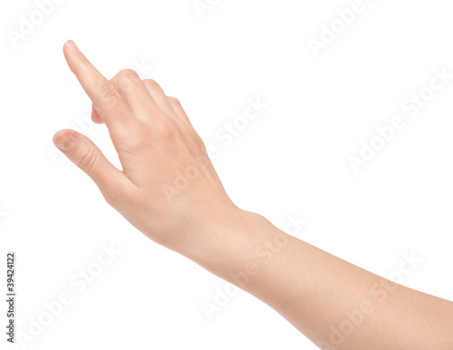 Foto Finger Touch virtuellen Bildschirm isoliert