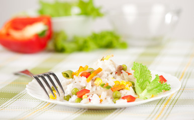 Canvas Print - Rice and vegetables