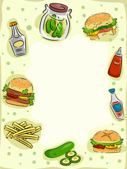 Wall Mural - Hamburger and Pickle Frame